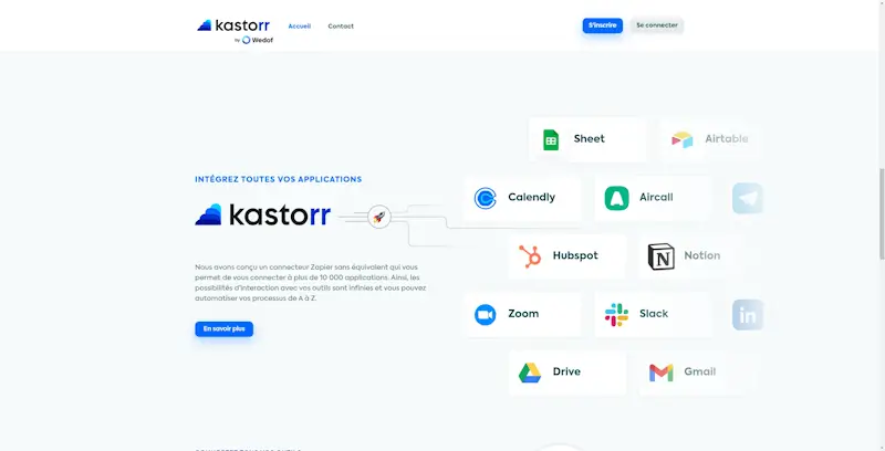 Capture d'écran de l'application Web Kastorr