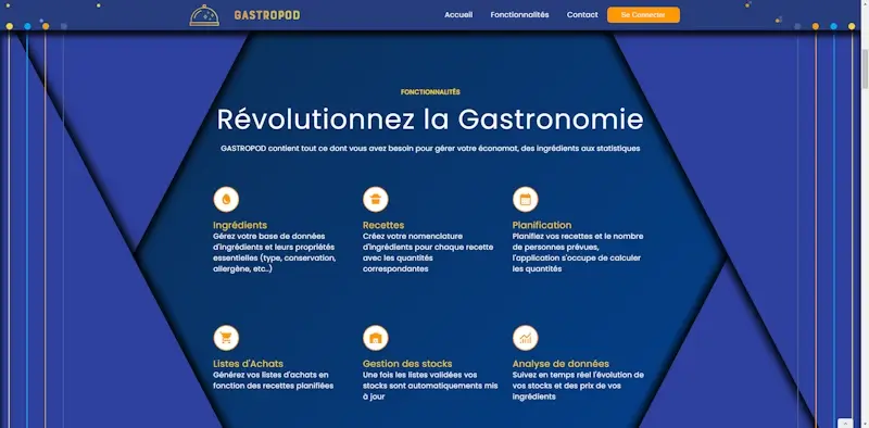 Capture d'écran du site vitrine de Gastropod